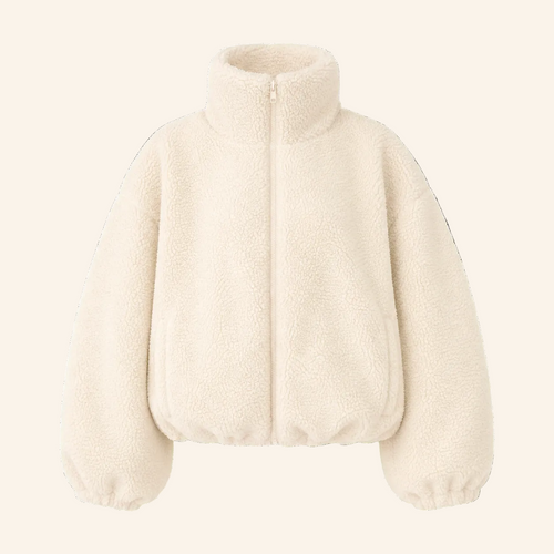 Polerón teddy oversize mujer, color albaricoque, foto de producto